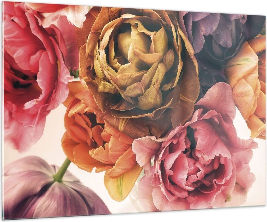 Bilder auf glas - Einteilig - Blumenstrauß Blumen Braut - 100x70cm - Glasbilder - Wandbilder - Bilder - Wanddekoration aus Glas - Glas Bilder - Wa...