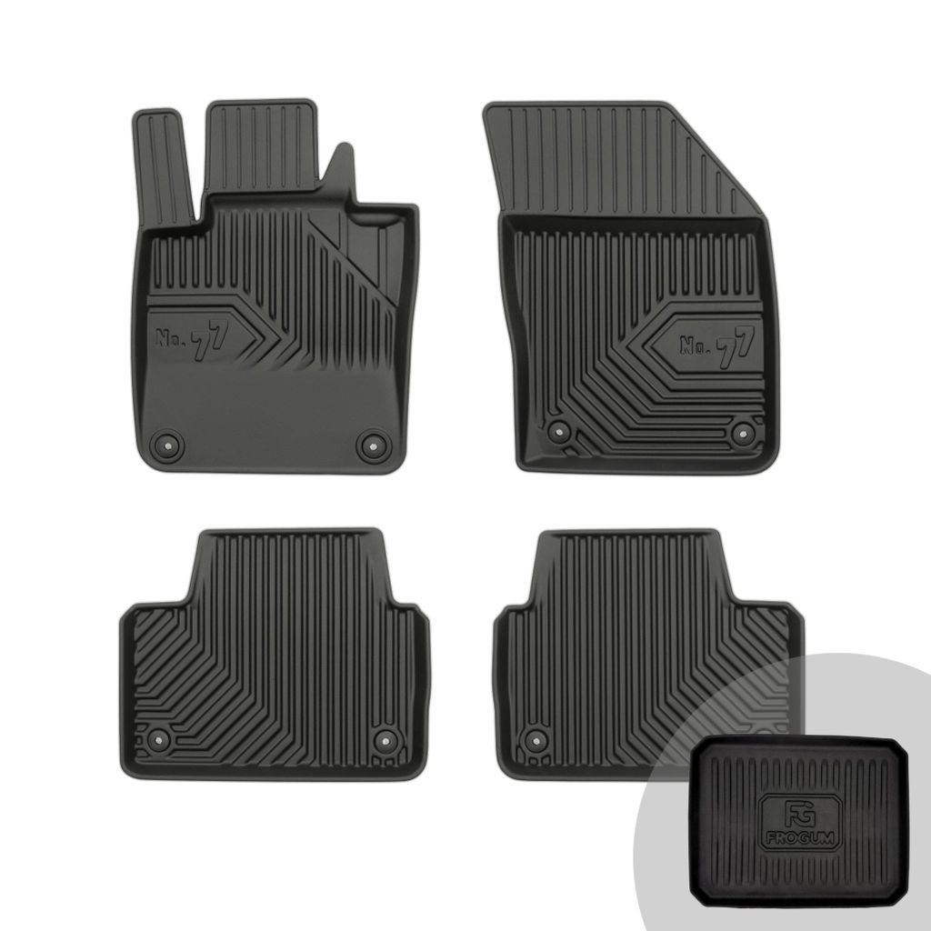 FROGUM No.77 Gummimatten Ganzjahresset von Auto Fußmatten Autofussmatten für Volvo S60 III ab 2018, für Volvo V60 II ab 2018, für Volvo V60 II ...