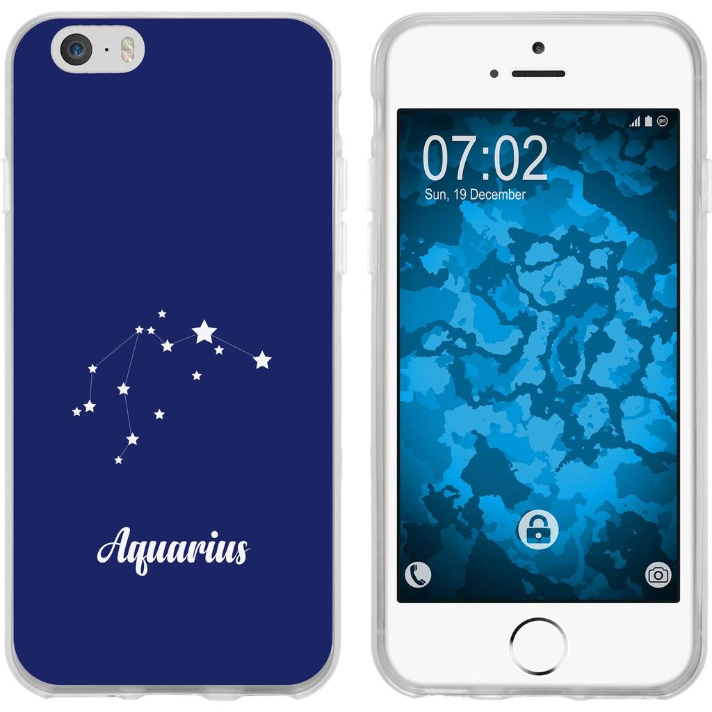 PhoneNatic Case kompatibel mit Apple iPhone 6 Plus / 6s Plus Silikon-Hülle SternzeichenAquarius M10