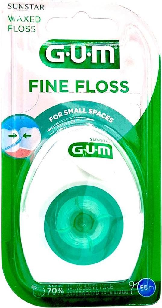 GUM Premium Gewachste Zahnseide – Sanfte Reinigung, 55 m, 1 Rolle