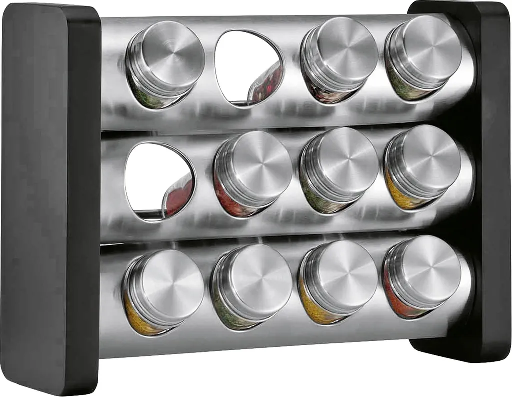 Organizer Spezie KÜCHENPROFI Nero 12 Barattoli | Salvaspazio Parete