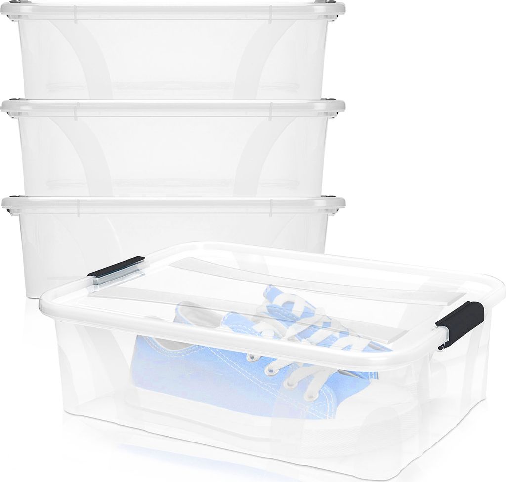 NIEITRK Bleistiftbox – Stapelbar, Durchsichtig, Lila, Für Stifte & Bürobedarf