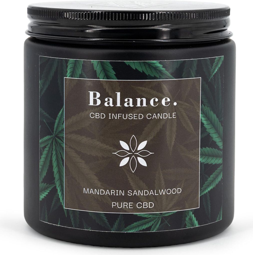 Balance. Mandarin Sandalwood: C.B.D. Duftkerze, Aromakerze mit Sojawachs, Ø9,5 cm, 350g, Glas