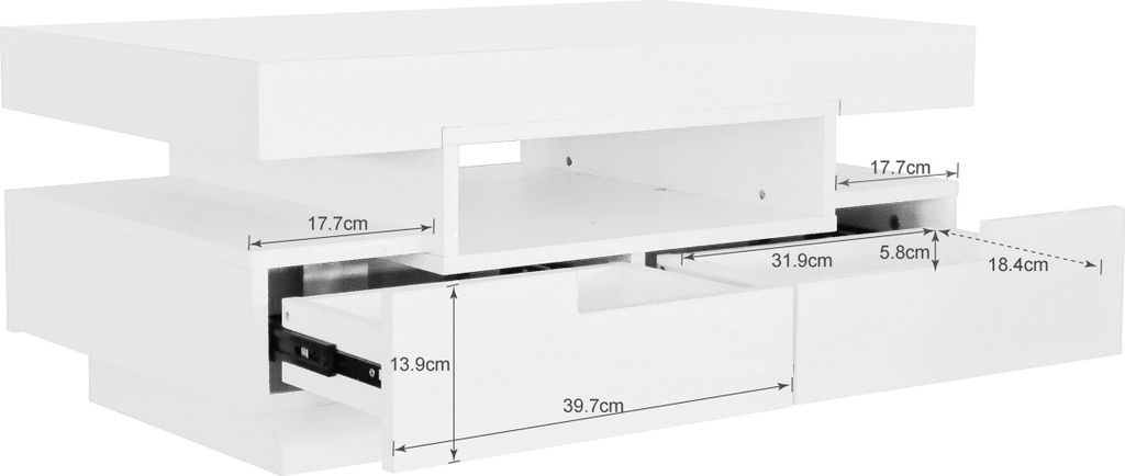 OKWISH Table basse - Table basse moderne avec LED Intégrée Image du produit 