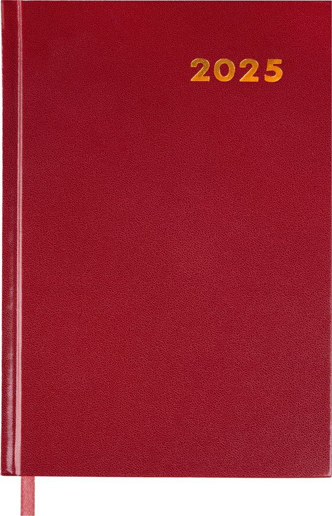 EASY Kalender 2025 Terminbuch Buchkalender Büro-Kalender A5 Terminplaner Tageskalender 1 Tag 1 Seite Jahresplaner Rot3