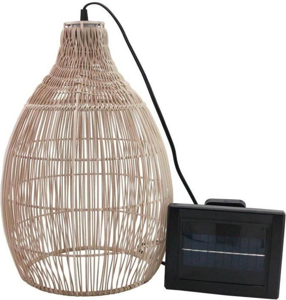 Solar-Pendelleuchte für die Feiertage, 42 cm – Natürlicher Bohème-Stil – Warmweißes LED-Licht