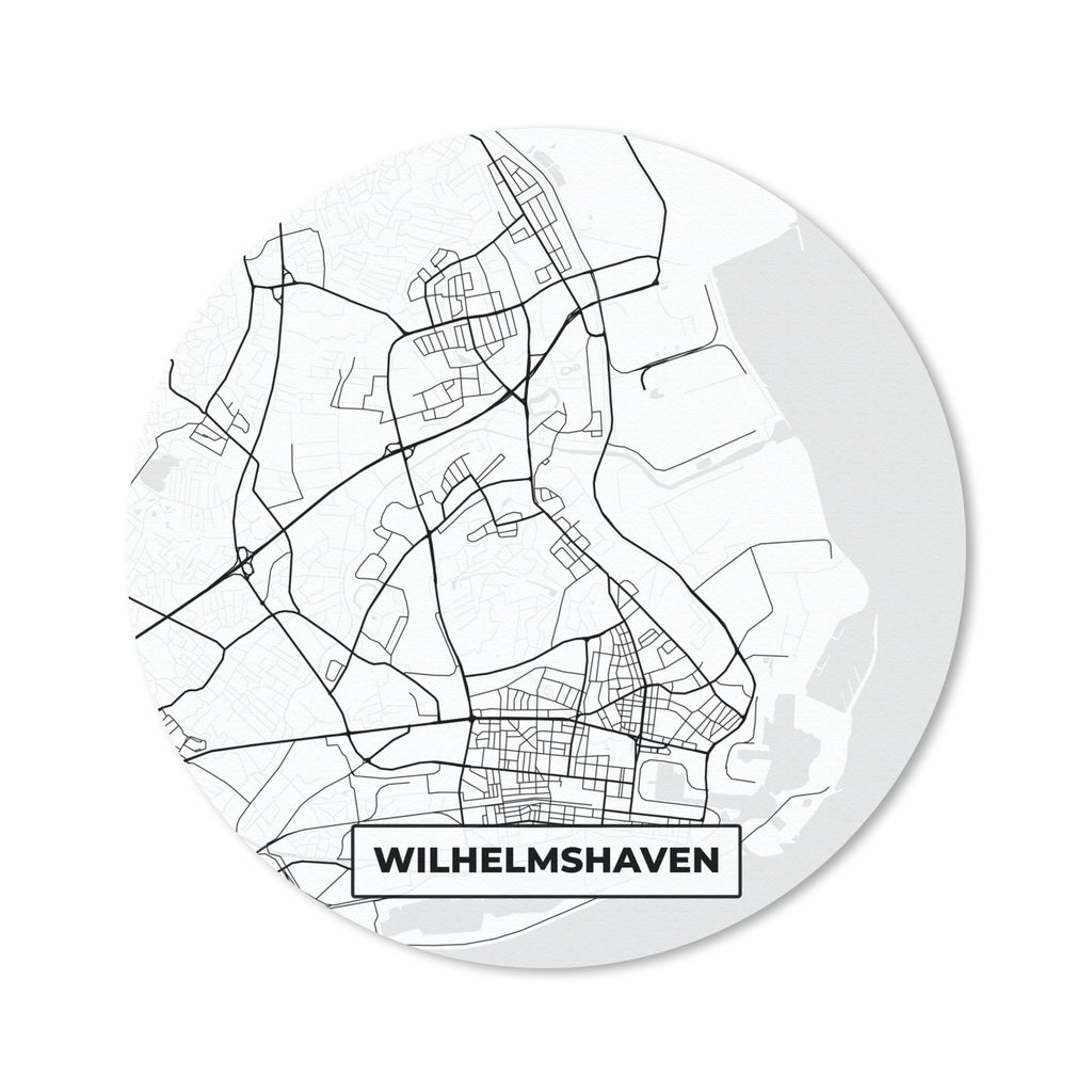 MuchoWow Mauspad Mousepad Wilhemshaven - Karte - Stadtplan 30x30 cm - Mousepads - Maus Mat - Pad - Mausunterlage - Tischunterlage - Schreibtischm...