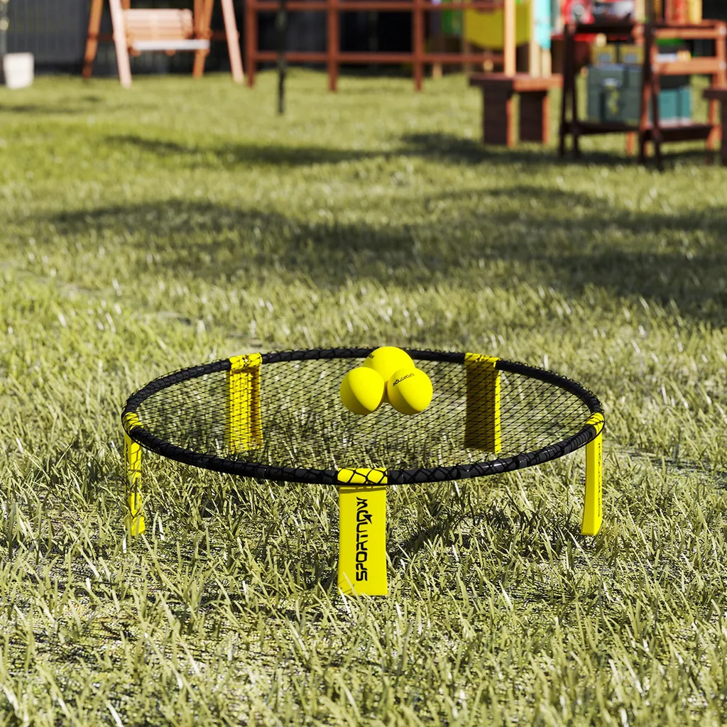 Set Mini Volleyball Spike Facile à Installer avec Filet et 3 Balles Pro - 9