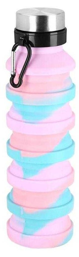 Spokey - Wasserflasche, Zusammenfaltbar, 550ml PP7158 (Einheitsgröße) (Blau/Pink)