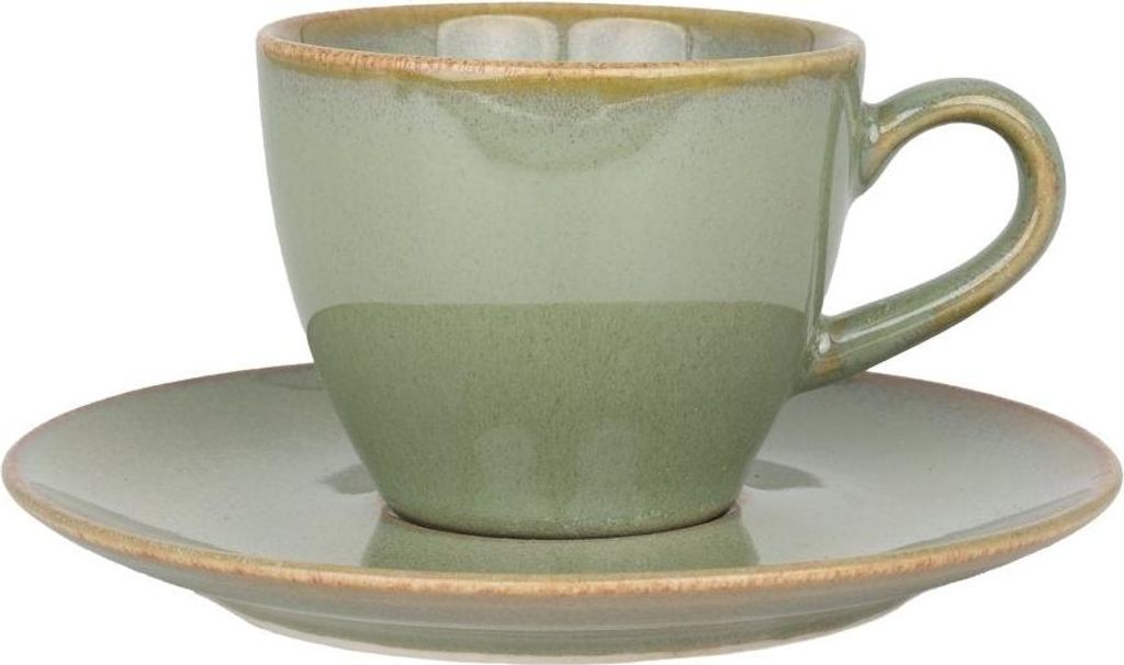 Bonna Sage Hygge - Espressotassen und Untertasse - 80 cc - Porcelain - 6er set