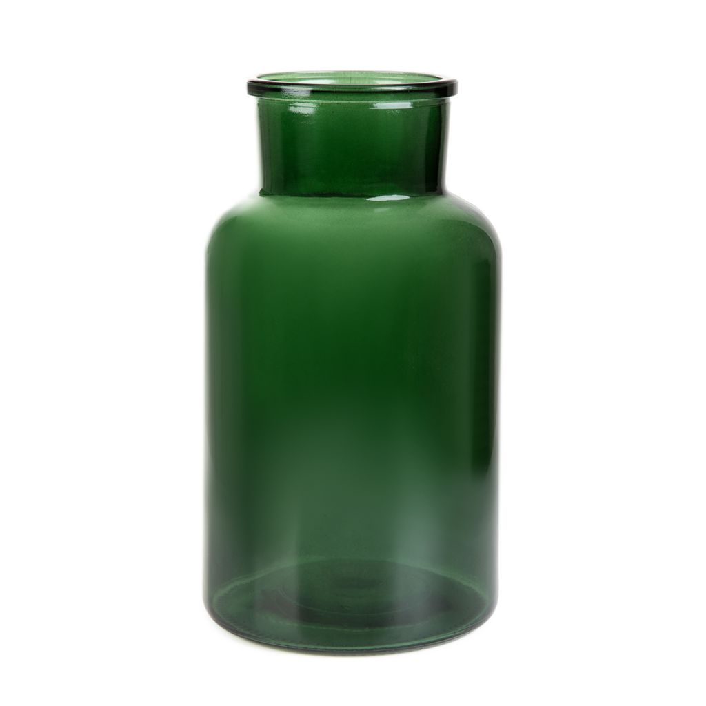 HOMLA TENNO skleněná váza zelená 14,5x14,5x25,5 cm Obrázek produktu 2
