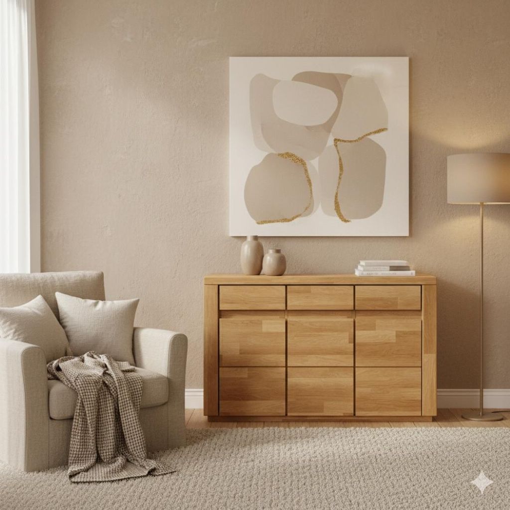 Kommode,  Sideboard Bergen aus Kernbuche massiv geölt mit Produktbild 