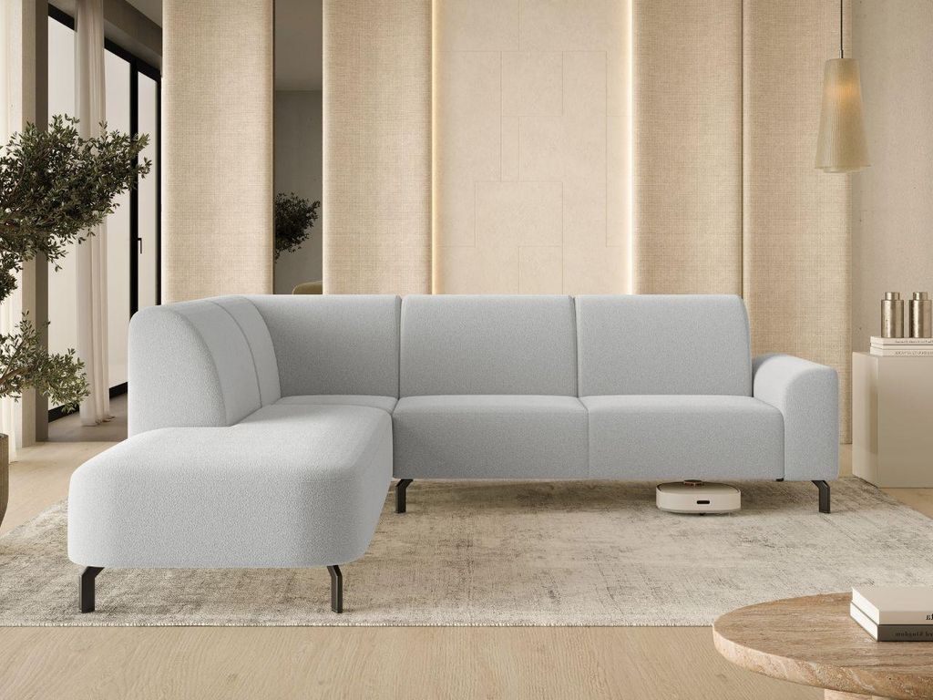 GrainGold Ecksofa L-Form Links Regento - Moderne Ecksofa, Wohnzimmer Ecksofa - Eckcouch Grau (Quelle 83)