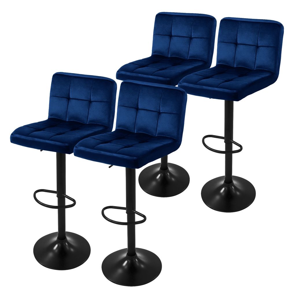 ML-Design 4er Set Barhocker Tresenhocker 360° drehbar, Gepolsterter Barstuhl mit Rückenlehne und Fußstütze, 63-83 cm