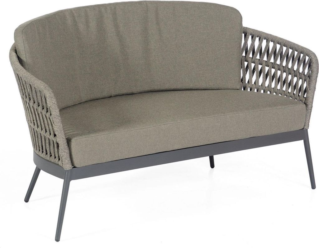 Sonnenpartner Advokat Loungesofa Relaxsofa Gartensofa Aluminium mit Polyrope grau