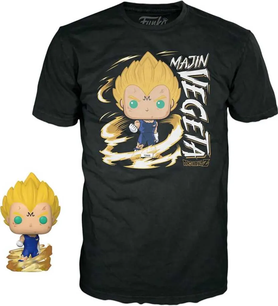 Pack Majin Vegeta Glow Pop! & Tee Dragon Ball Z avec T-Shirt Noir S