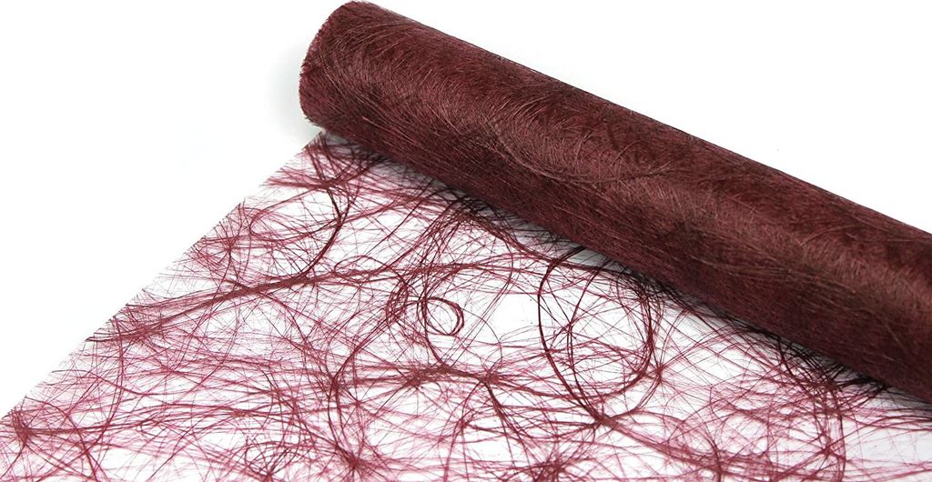 JULANO Sizoweb Original Tischläufer Tischband zur Dekoration (60cm breit, 15m lang, Farbe: bordeaux)