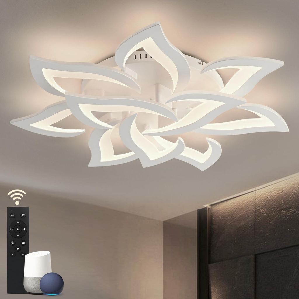 KAUFHOF Deckenleucht led Dimmbar, Kompatibel mit Alexa, Blumen Moderne deckenleuchten wohnzimmer,Deckenlampe für Wohnzimmer Schlafzimmer