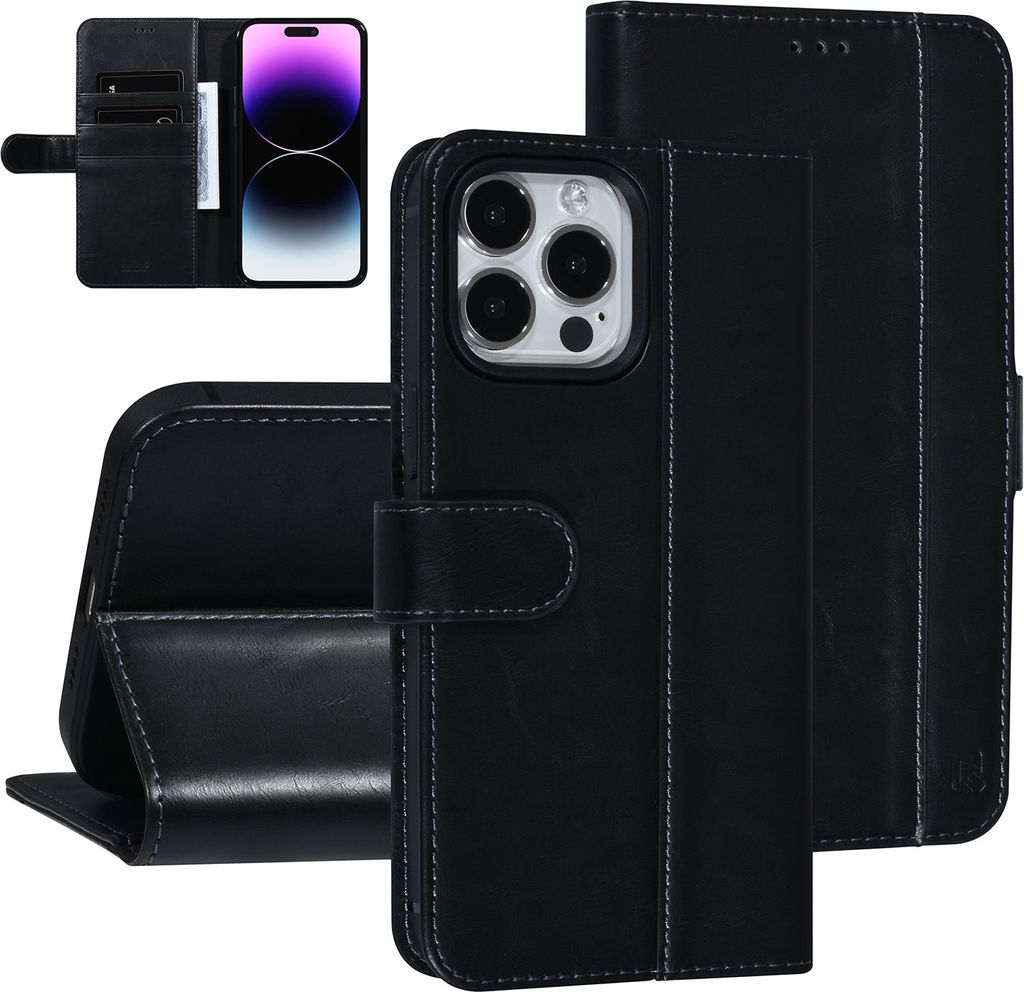 UNIQ Accessory iPhone 14 Pro Max Black Booktype Card holder for 3 cards - Magnetic closure