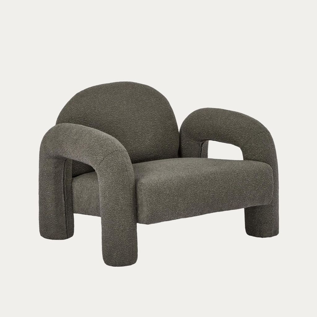 HOMLA Fotel SEDIA brązowy w tkaninie TEDDY BOUCLÉ 95x88x70 Zdjęcie produktu 