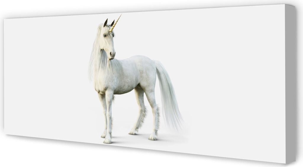 Leinwandbild 125x50 Wandkunst weißes Einhorn
