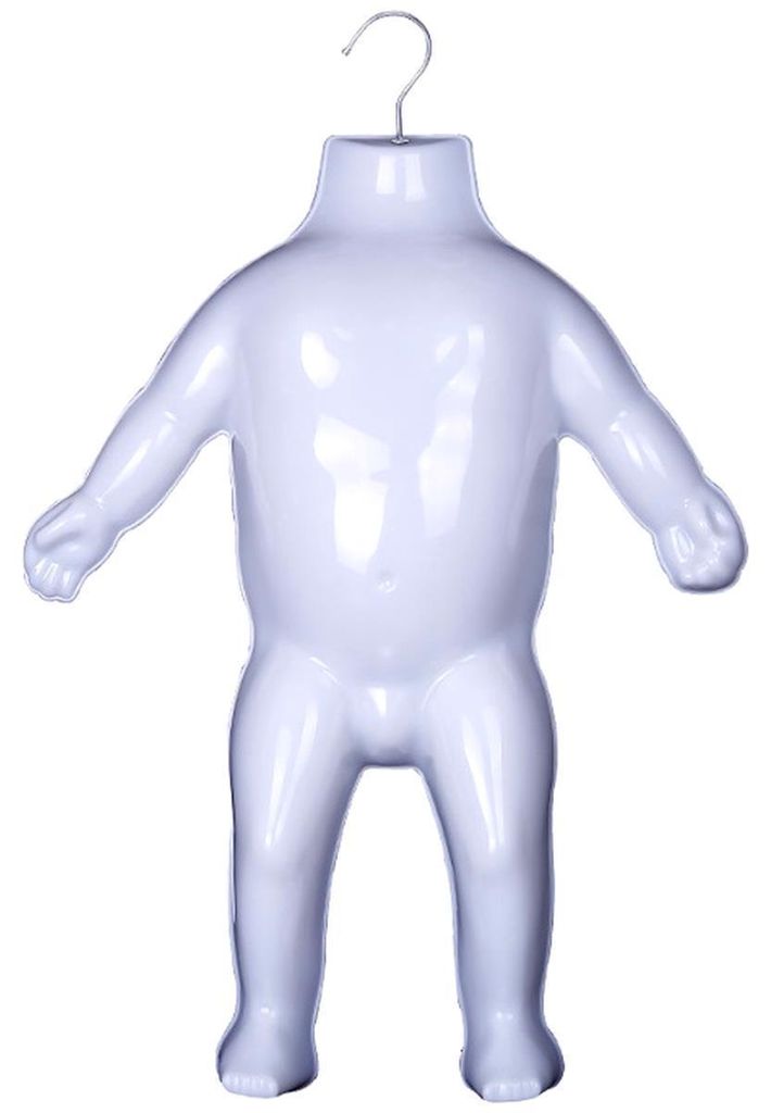 1 x Kindertorso Weiß – Halbschale Kinder Kunststoff – Oberkörper Jugendlicher Halbplastik Kind – Kids Mannequin Schaufensterpuppe mit Haken...