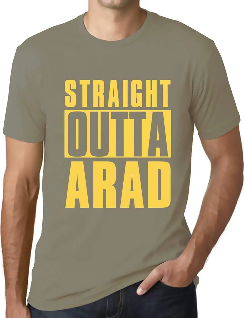 Herren Grafik T-Shirt Direkt aus Arad – Straight Outta Arad – Öko-Verantwortlich Vintage Jahrgang Kurzarm Lustige Druck Geburtstag Geschenk Mann