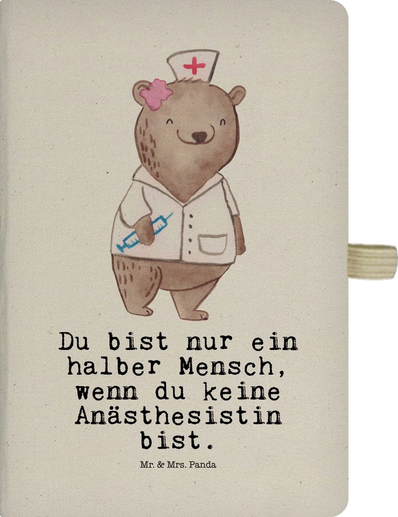 Mr. & Mrs. Panda notizbuch Anästhesistin Herz - Transparent - Geschenk, Krankenhaus, Anästhesie, A4 Hardcover, Tagebuch, Kladde, Jubiläum, Skizz...