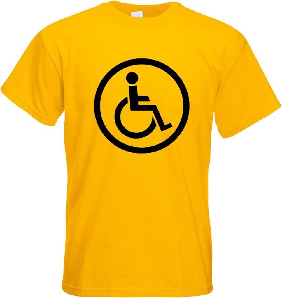 Kiwistar - T-Shirt - gelb - Rollstuhlfahrer Design 2 Motiv Bedruckt Funshirt Design Print - mit Motiv Bedruckt - Funshirt Design - Sport - Freizeit...