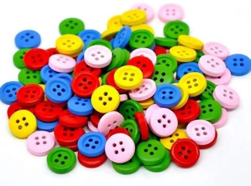 Lot de boutons colorés en bois pour bricolage enfant et décoration