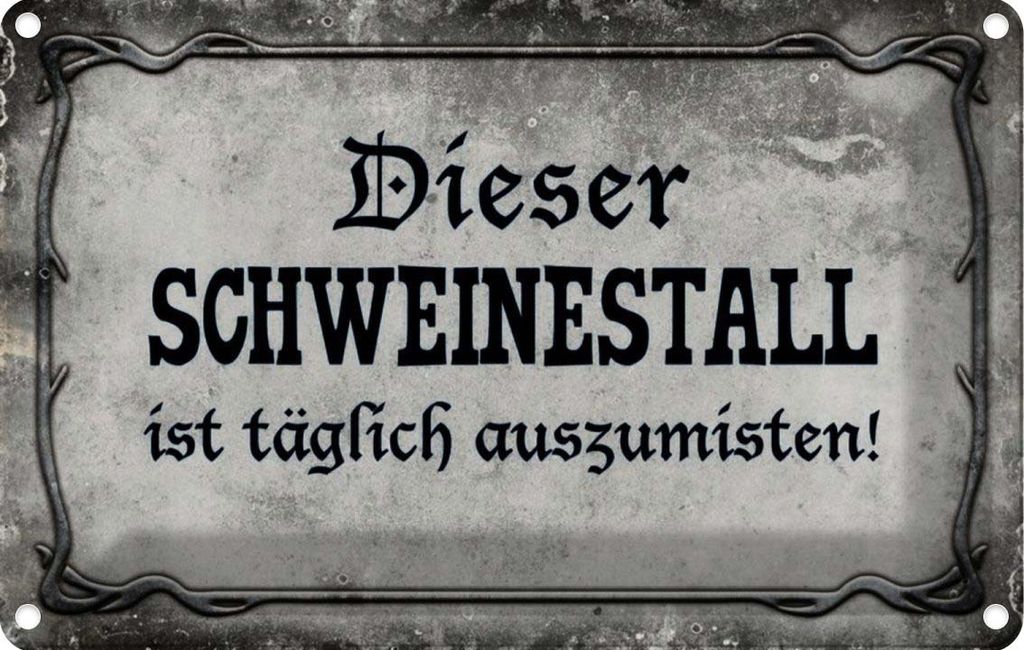 vianmo Blechschild 12x18 cm diese Schweinestall ist täglich Spruch Zitat