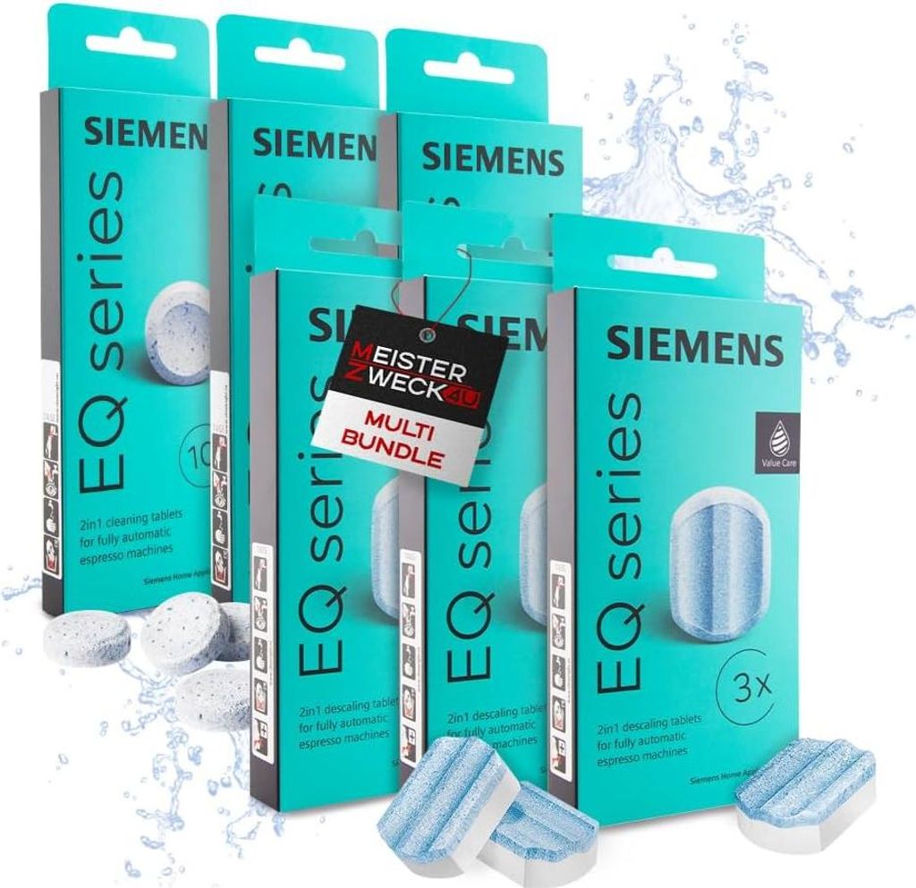 MEISTERZWECK4U - Siemens 30x Reinigungstabletten & 9x Entkalkungstabletten für EQ Series Kaffeevollautomaten - Reinigung Kaffeeautomat - Entfernt ...