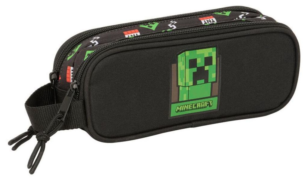 Safta Minecraft 21x8x6 Cm Double Mäppchen Schwarz  Mann Produktbild 