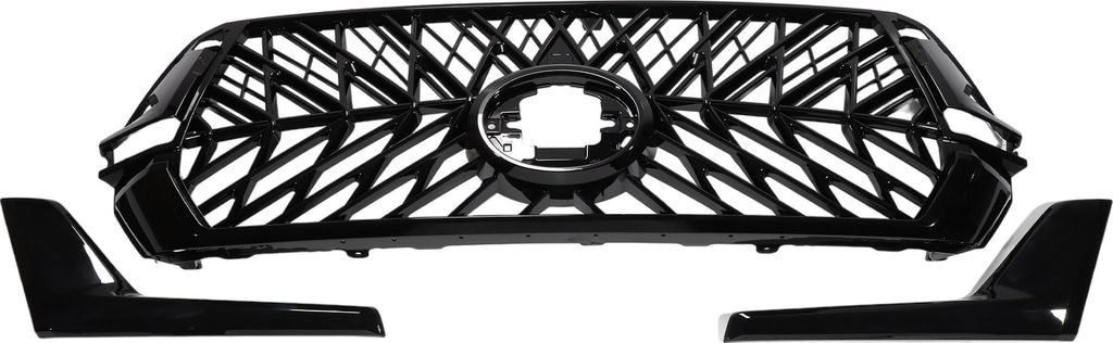 Front Upper Bumper Grille Grill für Toyota Land Cruiser LC200 2016-2020 Front Upper Bumper Kidney Grille Grill Facelift TRD Chrom Silber Ton Schwarz