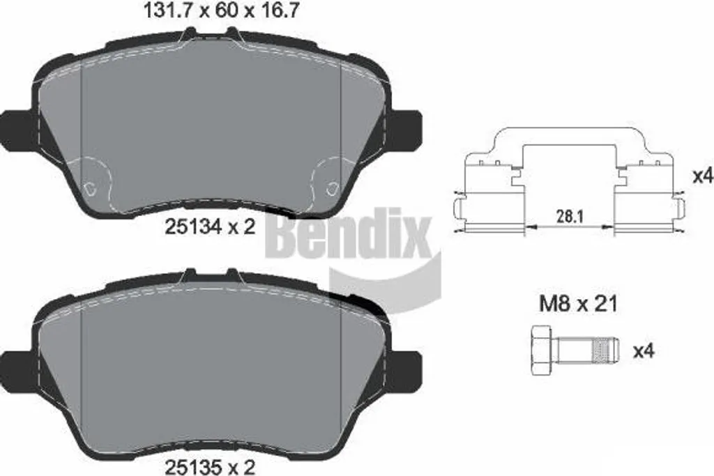 Plaquettes de frein Bendix BPD1139 qualité OE 1751951 pour Fiesta