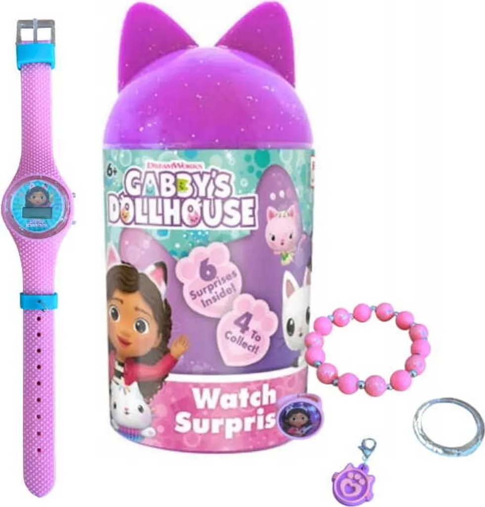 Montre GABI CAT HOUSE - Cadeau idéal fille Gabby Doll, montre à jouer