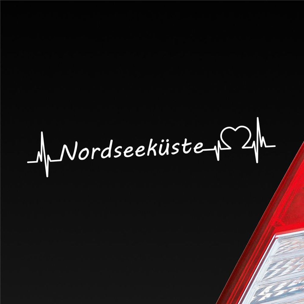 Auto Aufkleber Nordseeküste 19x5 cm Weiss Matt Sticker Heckscheibenaufkleber