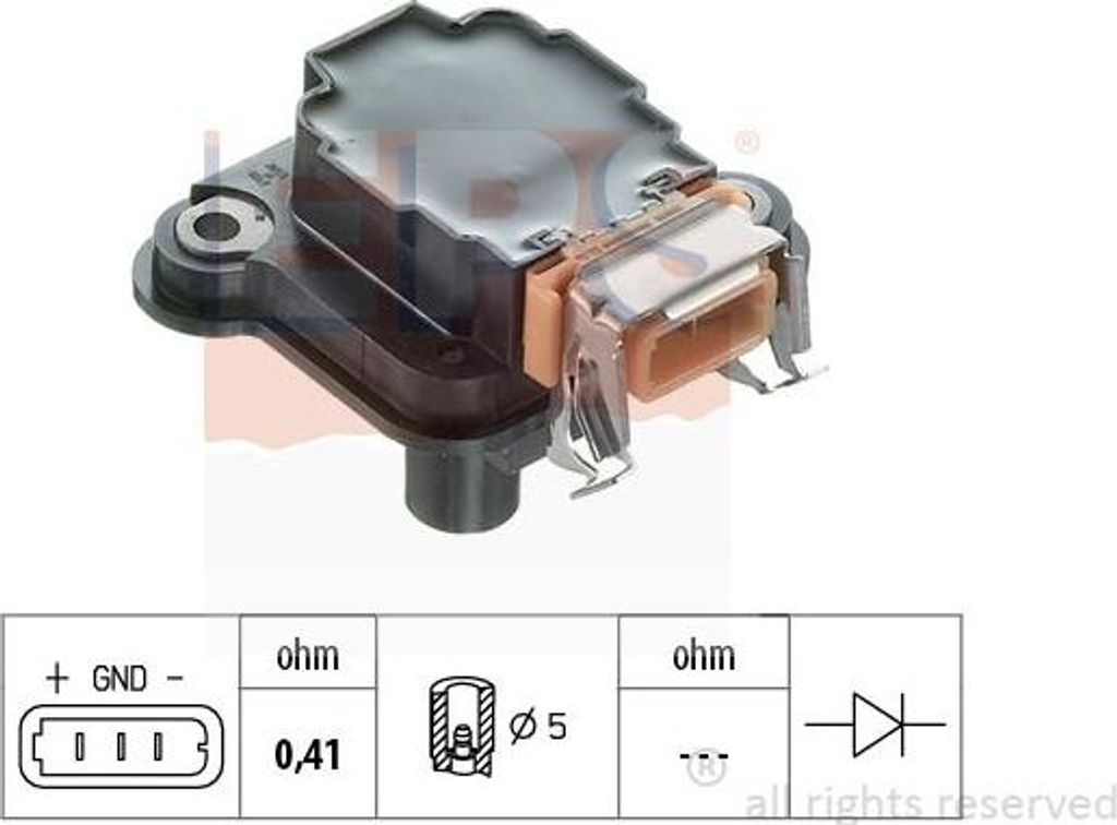 EPS 1.970.354S Zündspule OE 058905101 kompatibel mit A3 8L, A4 8D, A6 4A, A6 4B, A8 4D, Alhambra, Octavia, Bora, Golf IV, Passat 3B, Sharan