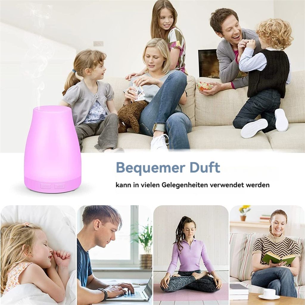 Luftbefeuchter, Diffuser, Aroma, Ultraschall-Vergeber, Produktbild 9