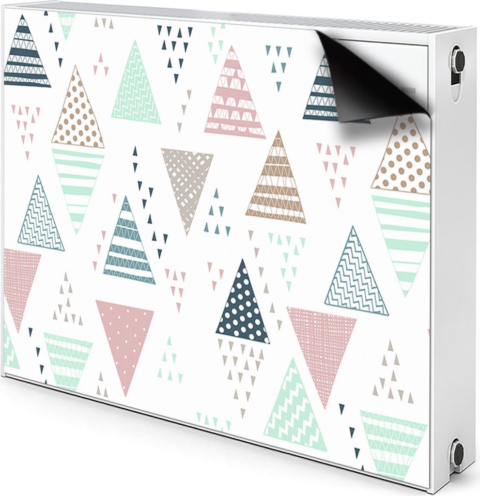 Magnet Heizkörperverkleidung Heizkörper-Abdeckung Heizung Heizkörper 80x60 cm - Gezeichnete Dreiecke