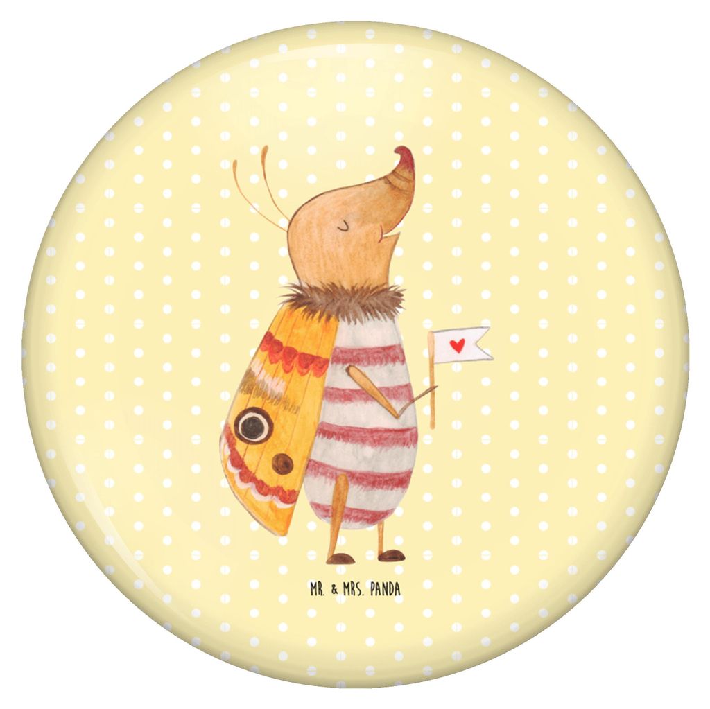 Mr. & Mrs. Panda Pin Nachtfalter Fähnchen - Gelb Pastell - Geschenk, Badge, Anstecker, Reversnadel, Button, Küche Deko, Käfer, Niedlich, Spruch ...