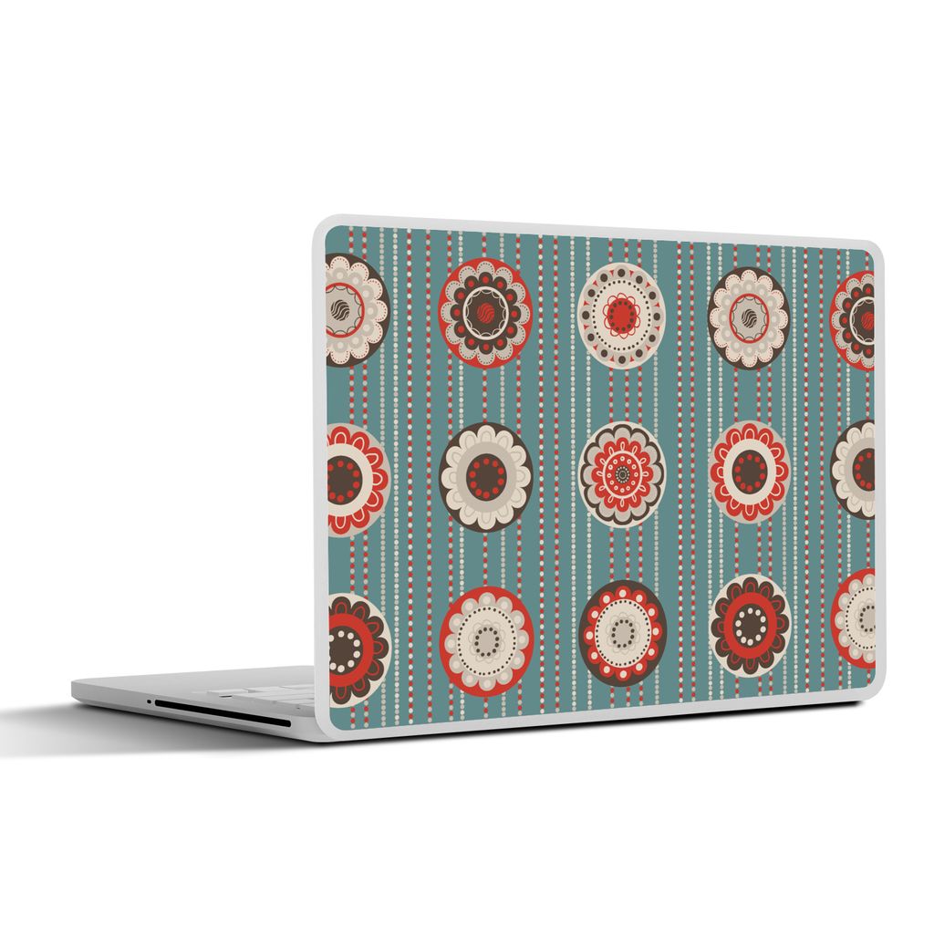 MuchoWow Laptop Aufkleber Sticker Cover Bohème - Blumen - Vintage - Design 25x18 cm - Laptop-Deko