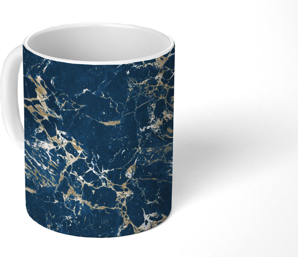 MuchoWow Tasse Kaffeetasse Kaffeebecher 350 ml Gold - Gemustert - Marmor - Schick Teetasse - Fototasse - Becher - Keramikbecher - Teebecher - Kaf...