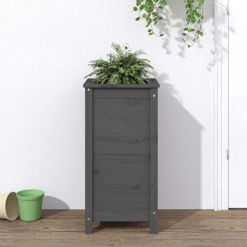 Maison Exclusive - Pflanzkübel Grau 40x40x78 cm Massivholz Kiefer