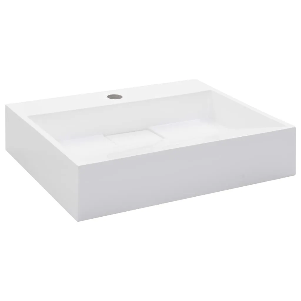 vidaXL Lavabo 50 x 38 x 13 cm Fusione minerale/marmo bianco