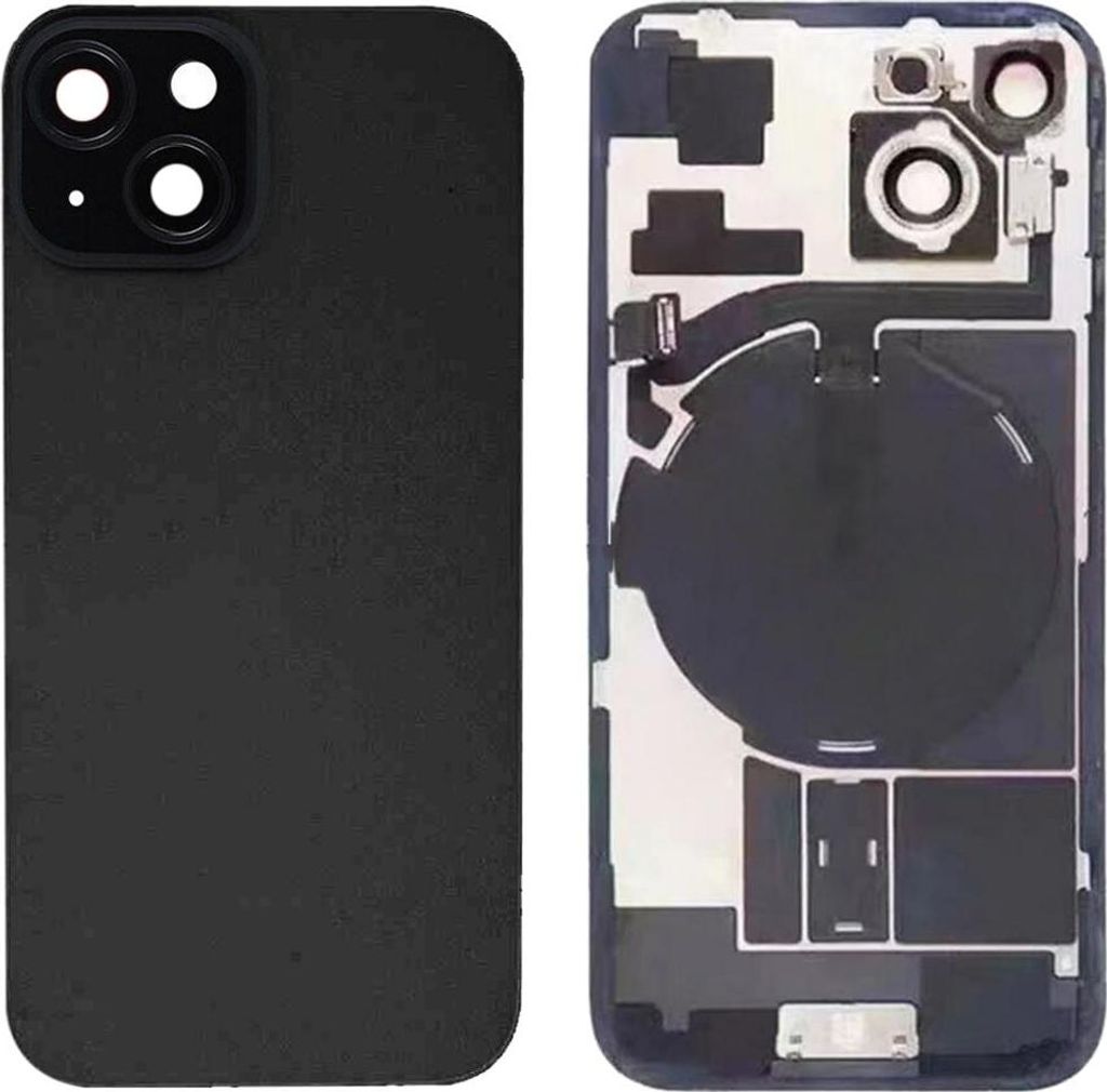 Coque arrière pour iPhone 15 avec petites pièces - Noire Image du produit 