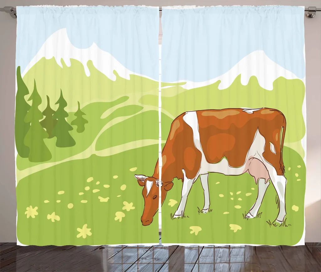 ABAKUHAUS Il bestiame Tenda rustica, prato alpino naturale, soggiorno Tenda universale con passanti e ganci, 280 x 175 cm, multicolore
