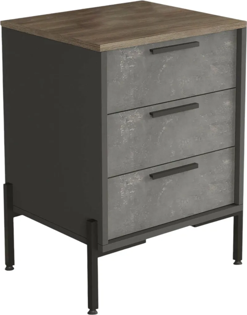 Butchoy Buffet 54x45x70h cm Marron avec 3 Tiroirs de Rangement Chic