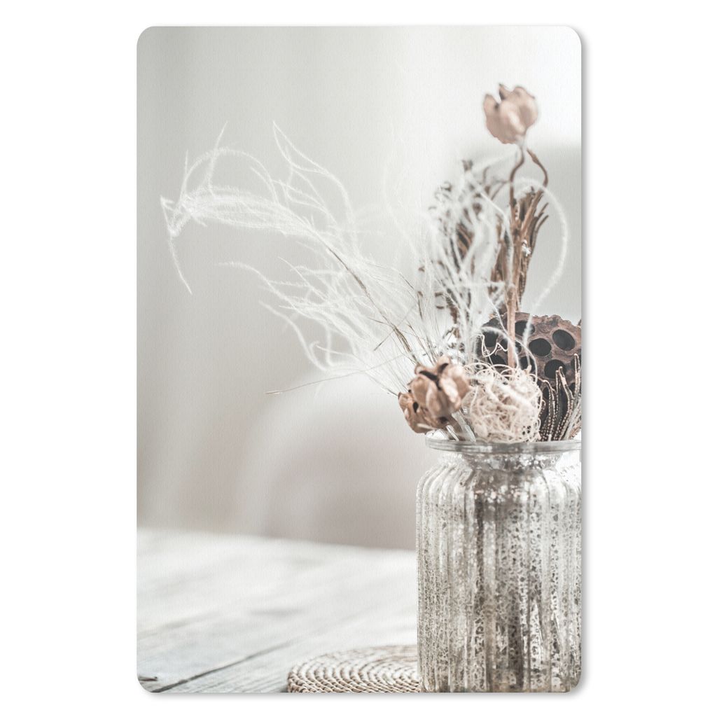 MuchoWow Mauspad Mousepad Topf - Getrocknete Blumen - Pastell 18x27 cm - Mousepads - Maus Mat - Pad - Mausunterlage