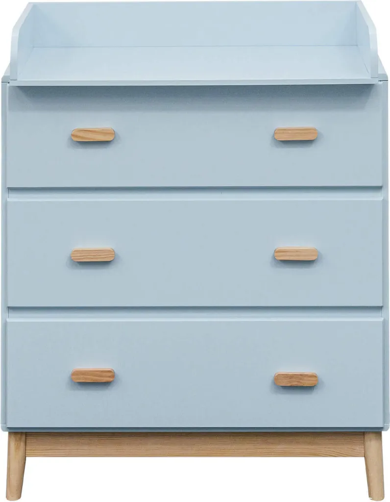 Rebecca Mobili Table à Langer Deble 100x80x42 cm MDF Bleu et Marron